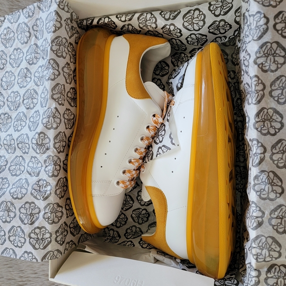 Stylish White and Orange Sneakers - Picture 1 of 7